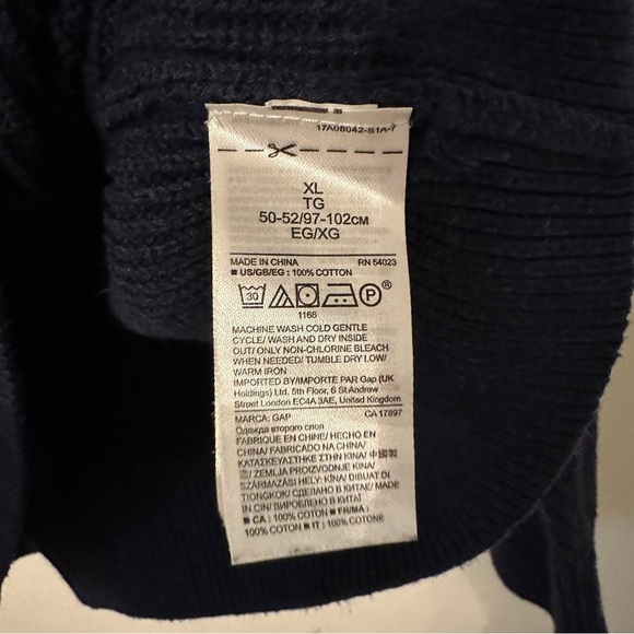 GAP FOR GOOD Men’s Knit Navy blue Sweater Crewneck XL Cotton - Picture 10 of 10